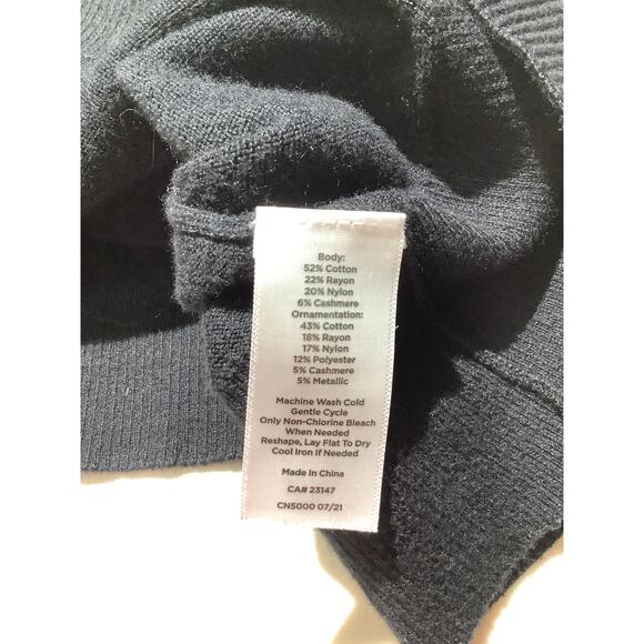 Talbots “Cheers” Graphic Sweater Women’s Medium — Cashmere , Soft Knit, Festive - Picture 4 of 6